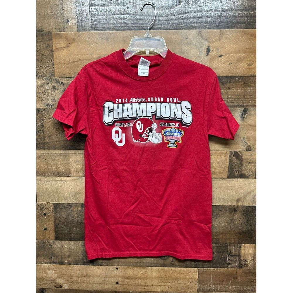 Gildan Oklahoma Sooners 2014 Sugar Bowl Champs T-Shirt‎ Size Small